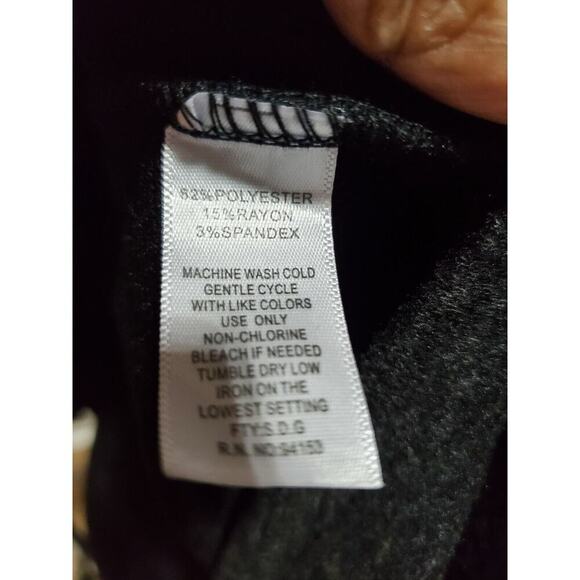 Hannah Women Solid Gray Polyester Round Neck Long Sleeve Casual Top Shirt Size M - Picture 11 of 12